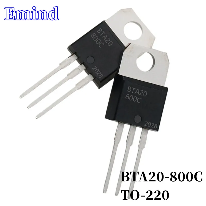 

5Pcs BTA20-800C BTA20 Thyristor TO-220 20A/800V DIP Triac Large Chip