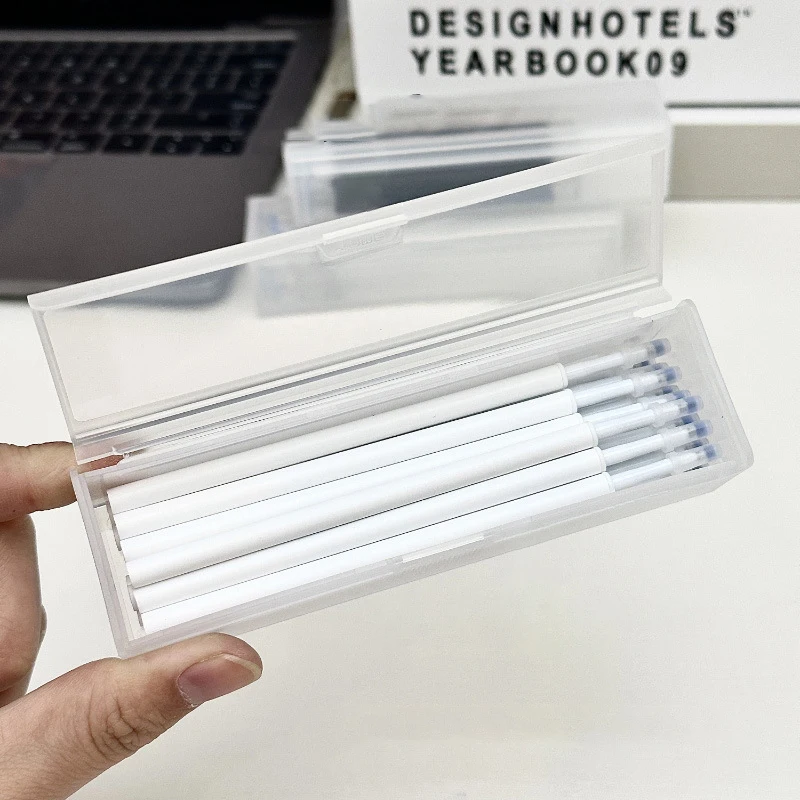 PP Transparent Plastic Pencil Case Lightweight Large Capacity Pencil Box Pen Storage Students School Stationery Supplies