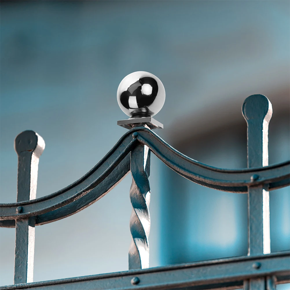 

2 Pcs Stainless Steel Ball Porch Column Wraps Guardrail Post Cover Metal Fence Decking Caps Flagpole Posts Architectural Sphere