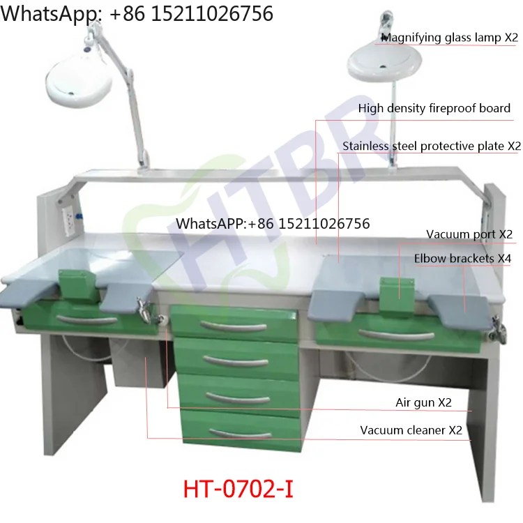 Multifunctional Dental Lab Bench 1.75m Dental Double Technician Work Table view 6