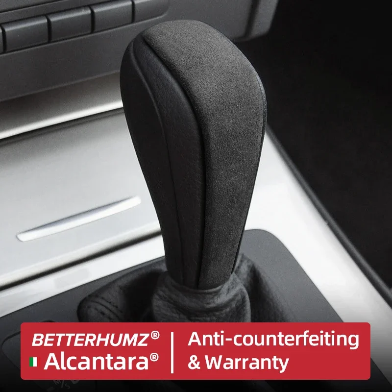 Made of Alcantara For BMW E90 E92 E93 E60 F01 3 5 Series X1 X5 Car Gear Shift Knob Trim Cover Car Interior Decals Stickers