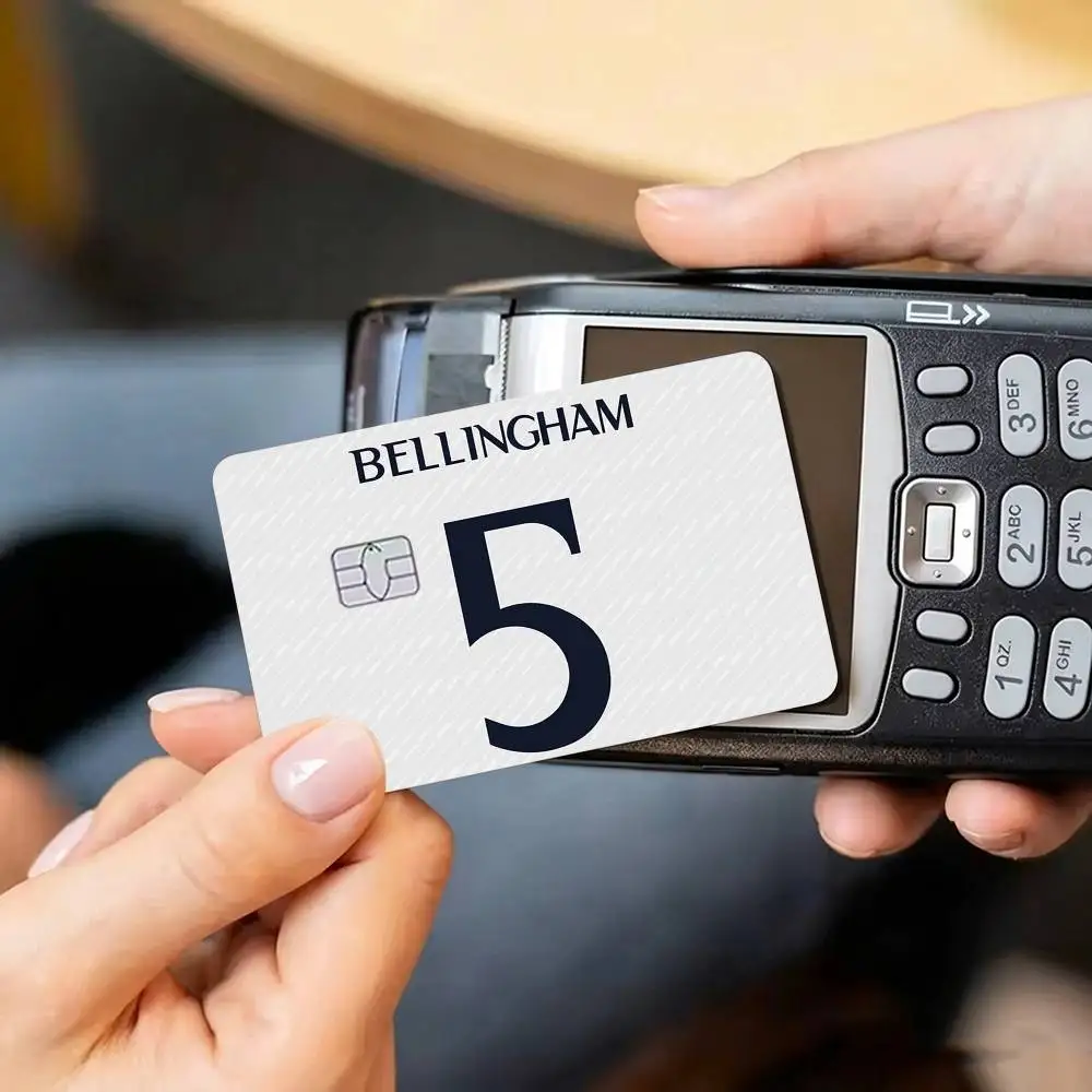 Football J-Jude B-Bellingham Credit Card HD Stickers Game Card Decal Small Chip Waterproof Sticker Gift