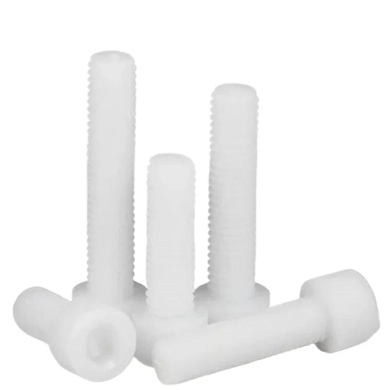 

PTFE-Coated Plastic Hex Socket Cup Head Bolts - M3-M12 Nylon Hex Rod Cover Screws for Electronics/Mechanical Fixing