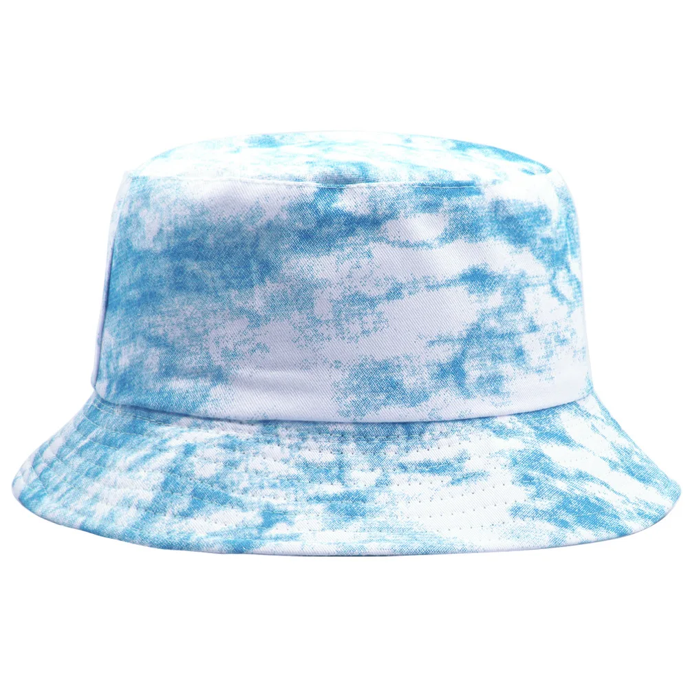 Spring Summer Bright Tie Dye 6 Colors Thin Breathable Fisherman\'s Cap for Women Men Outdoor Shade Sweet Panama Bucket Hat F109