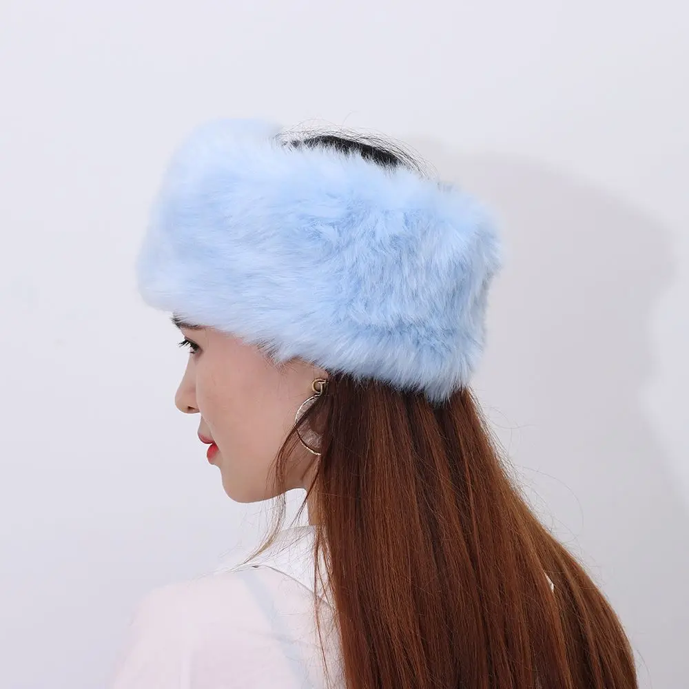 Outdoor Girl Snow Earwarmer Fur Faux Fur Headband Fluffy Russian Caps Women Winter Hats