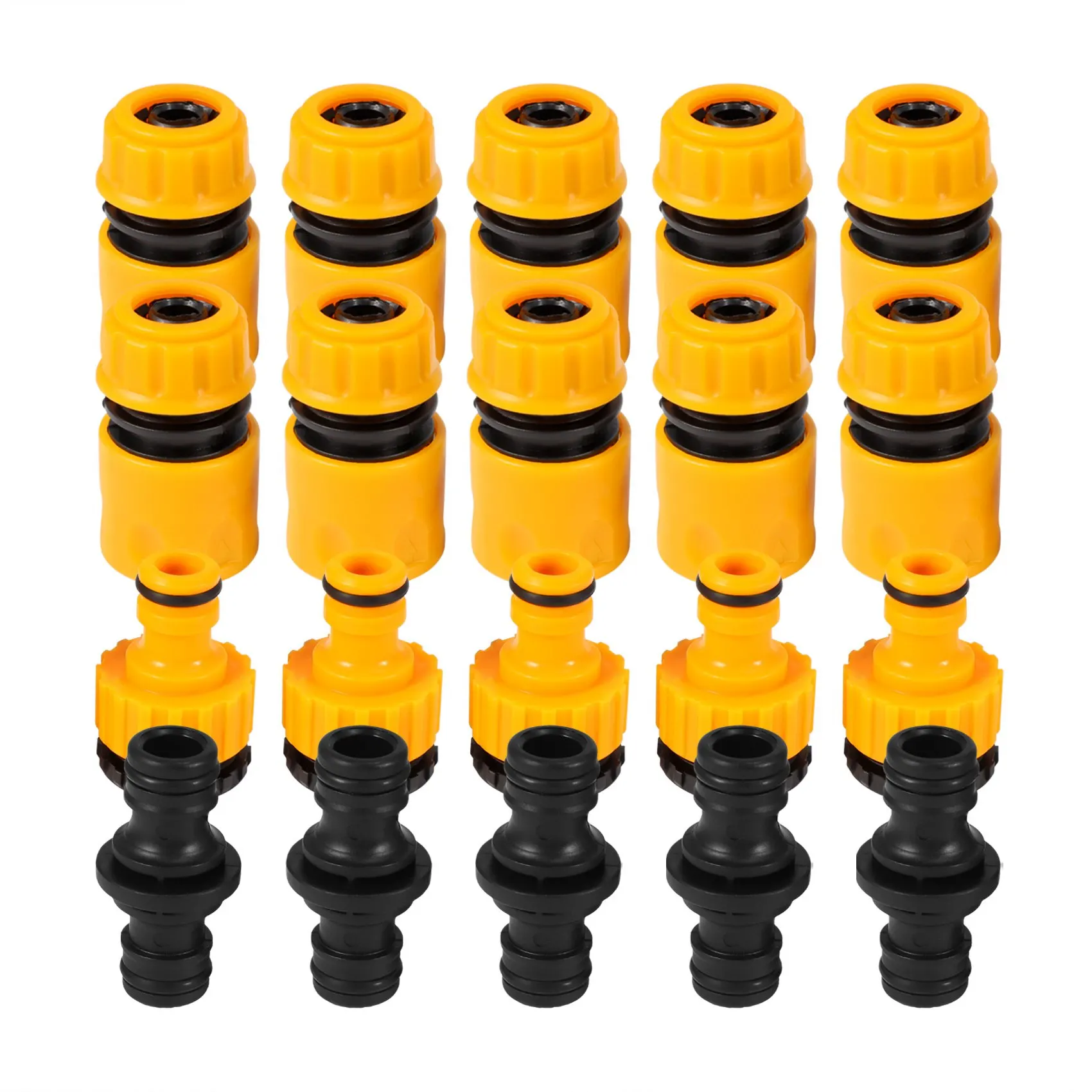 Jardim Mangueira Connector Set, Extensor de Mangueira, Conector Duplo, Conectores Rápidos, 20 Pcs