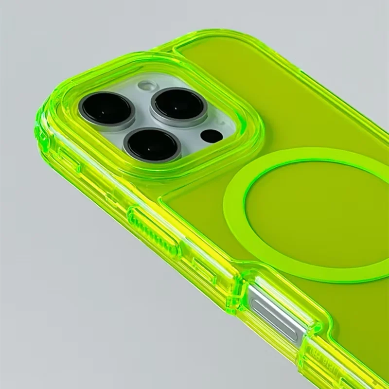 MagSafe Neon Color Bumper Shockproof Phone Case For iPhone 17 16pro max 14 15 Pro 13 11 12 Bezprzewodowe ładowanie Clear Armor Cover — zdjęcie produktu 4