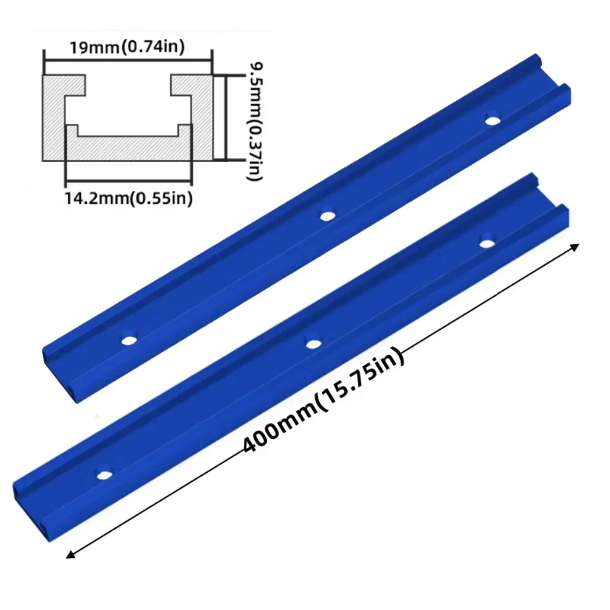 2er-Pack Holzbearbeitungs-T-Schienen, Hochbelastbare Aluminium-Gehrungsschienen für Frästische, Sägeleisten, Vorrichtungen und Klemmsysteme – Detail 12
