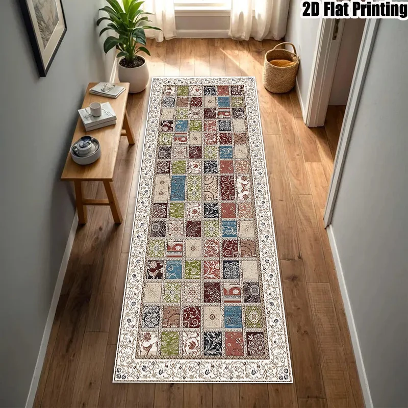 Deep Red Persian Totem Classical Luxury Runner Rug for Entryway Elegant Traditional Design Carpet Floor Mat Oriental