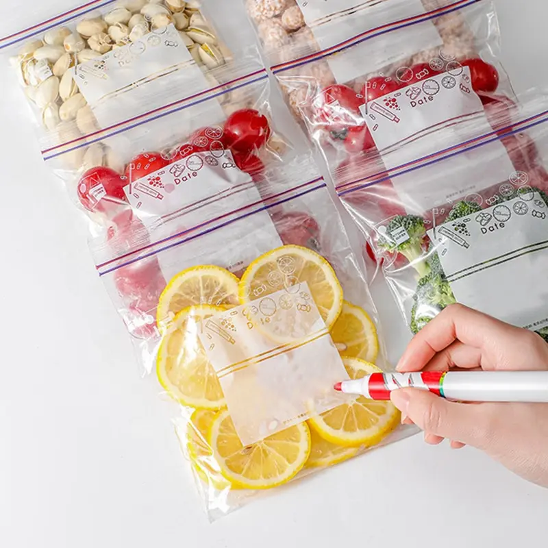 40 Pcs Food Preservation Bags Home Travel Transparent Sealing Ziplock Storage Bag Dividing Bags For Fruit Vegetables Meat