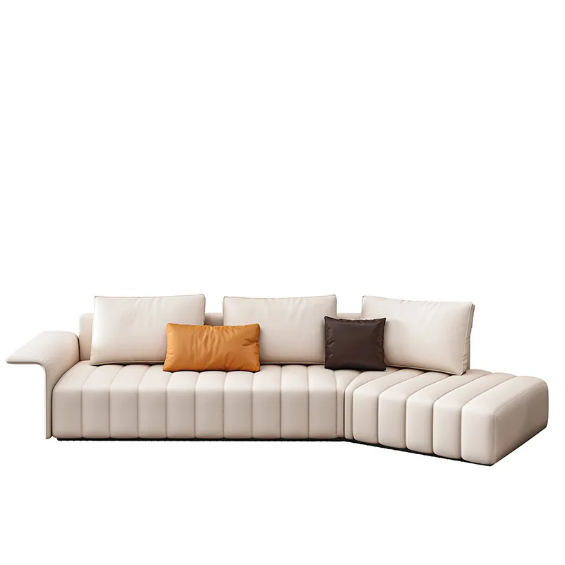 

Technology cloth, piano key sofa, corner, size apartment, fabric, light luxury, living room, simple, arc