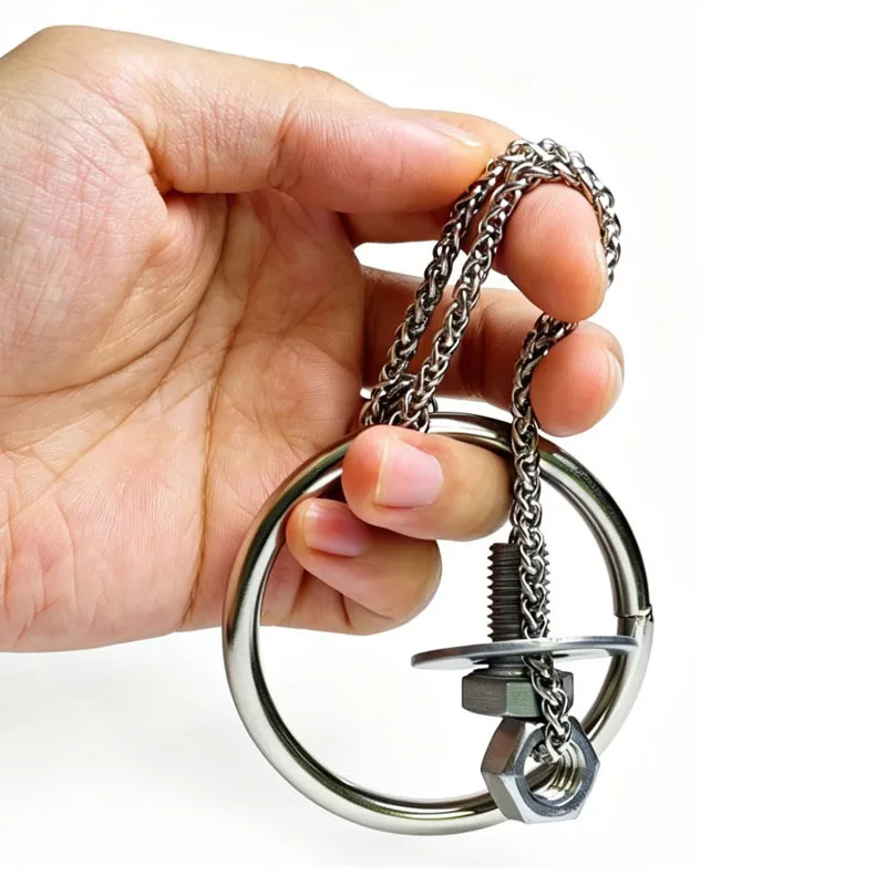 New Baffling Magic IQ Chain Lock Metal Brain Teasers Puzzles for Adults & Kids Disentanglement Toys Mind Challenging Gifts