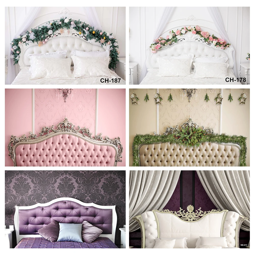 Photography Background Boudoir Pink Tufted Headboard Baby Shower Christmas Wedding Birthday Photophone Backdrop Photo Studio