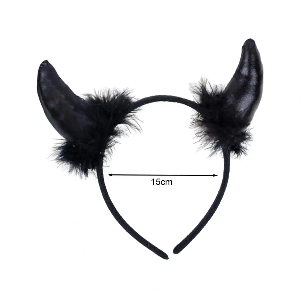 1pc Puffy Horns Headband Glitter Headband Halloween Costume Accessories Halloween Hair Band For Women Men Hair Accessories