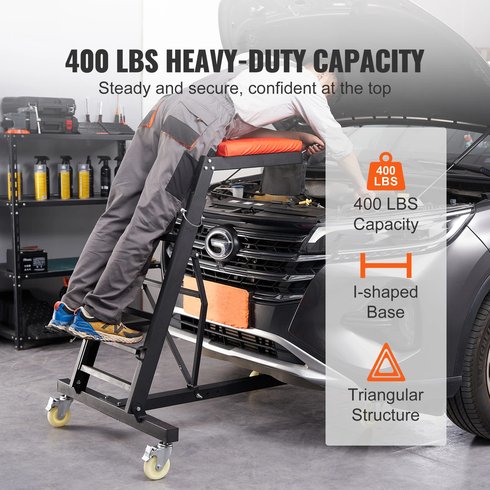SucceBuy Top Automotive Creeper Engine Creeper with Adjustable Height 45.7