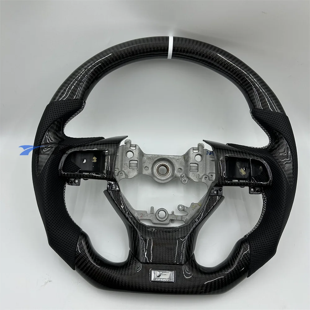 

Customized Carbon Fiber Black Leather White Ring car Steering Wheel For 2016 2017 2018 Lexus ES RX LX GS accessories interior