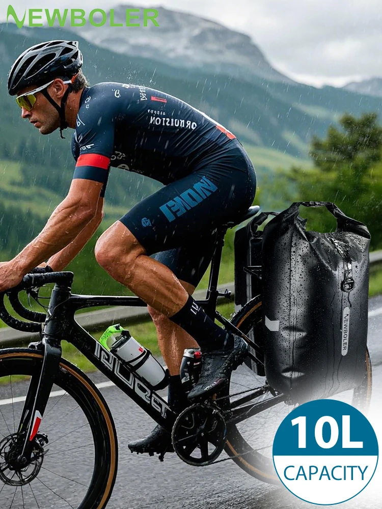 NEWBOLER 10L Wasserdichte Fahrrad-Vorderradgabel-Tasche Schnellverschluss Fahrrad-Hecktasche Fahrradtasche Fahrradzubehör