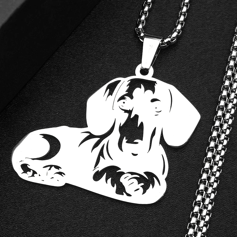 Big Ears Beagle Dog Chain For Women Men Stainless Steel Silver Color Lovely Animal Family Pet Fashion Necklace Jewelry Accessory