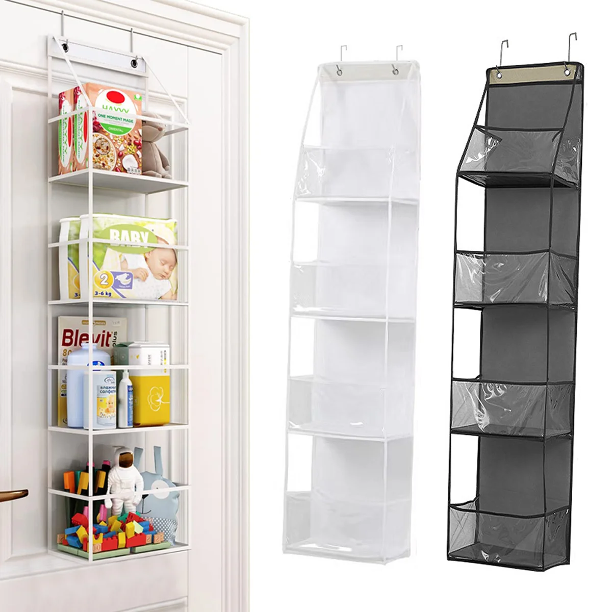 4/6 Layer Hanging Organizer Behind The Door Storage Bags For Clothes Miscellaneous Closet Bedroom Dorm Storage Hanger Rack