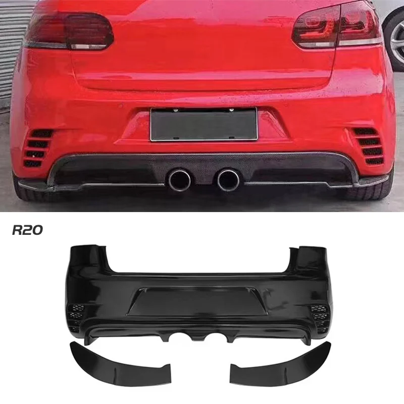 Plastic Auto Rover style Car Rear Bumper For VW golf 6 mk6 R20 2008 2019 2010 2011 2012