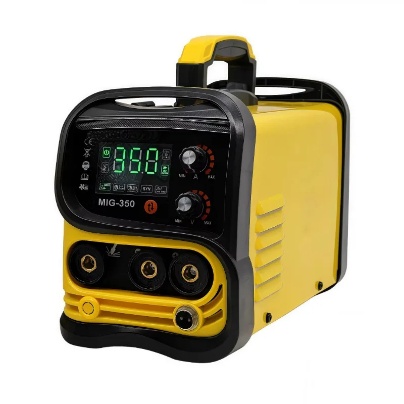 عالية الجودة MIG 350 العاكس IGBT التآزر لحام بدون غاز MIG لحام كبير شاشة الكريستال السائل 3 في 1 MIG/MMA/عصا/رفع TIG 220 فولت 110 فولت