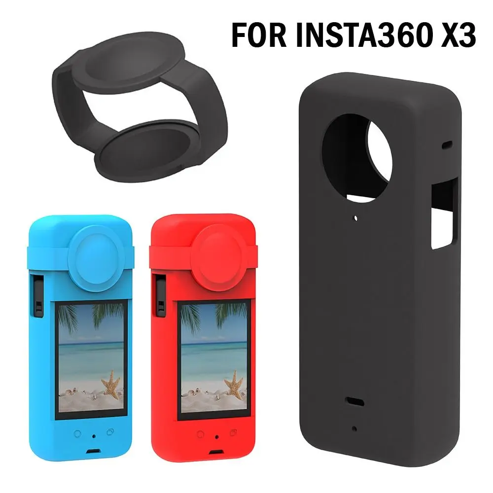 

New Sleeve Panoramic Camera Lens Cover Protective Anti-fall Silicone Case For Insta360 X3