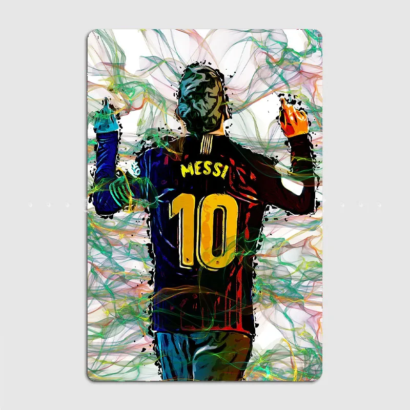 

Great Lionel Messi Football Player Retro Posters Metal Poster Pub Sign Garage Club Bar Indoor Wall Room Decoration Home Decor