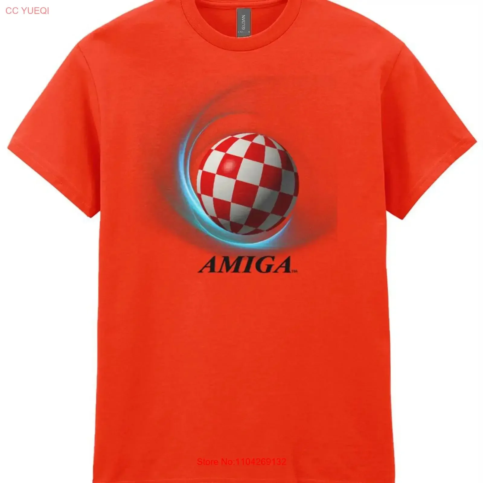 Vintage Amiga Computer T Shirt Red Ball Swirl Design vintage Washed Versatile Slightly Comfortable Unisex Stretched