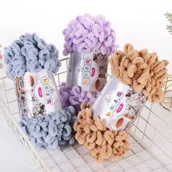 5pcs100g/Roll Puffy Finger Loop Yarn  Needle No Skewers Polyester Chunky Giant Chenille Yarn for Handmade Knitting Blanket Scarf
