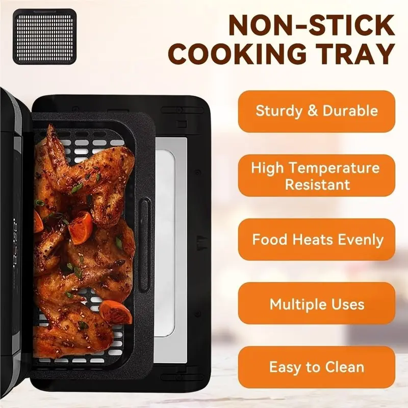 

【THANKSGIVING DAY】10 Qt Cooking Tray For Instant Vortex Plus10 Quart Air Fryer, 3 PCS Replacement Tray For Innsky 10.6 Qt Oven