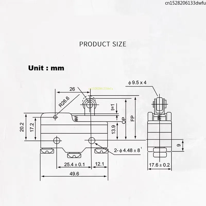 CNTD Electrical Micro Switch CM-1704 Horizontal Limit Travel Switch Self Resetting Long Handle