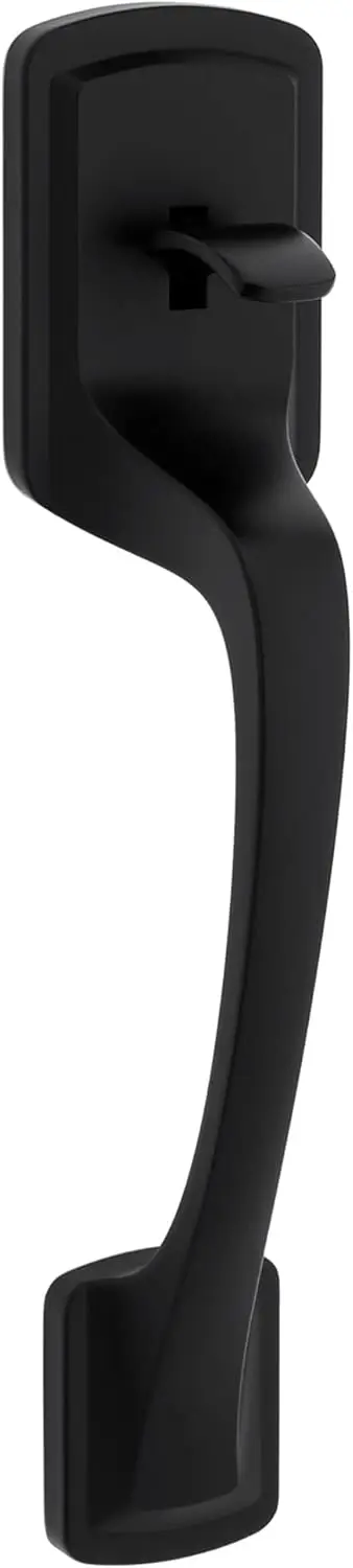 

Matte Black Front Door Handle Set with Interior Knob, Easy DIY Install, Microban Protection for Home Security
