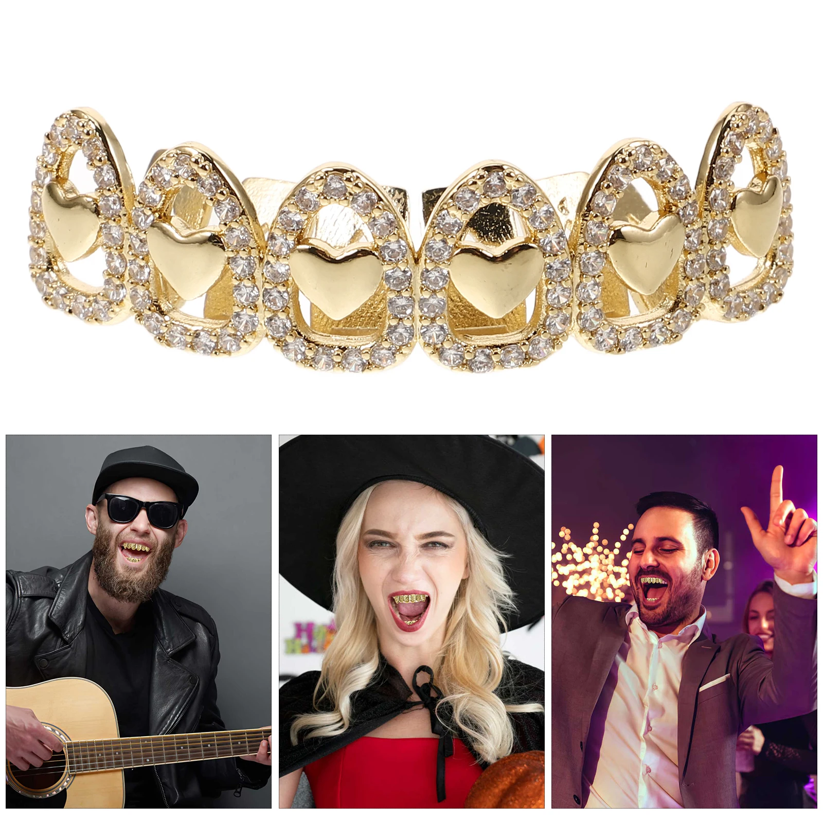 

Hollow Hip Hop Men Women Dazzling Shine Detachable Brace Safe Comfortable Easy Clean Grill For Cosplay Party Fashion Mouth
