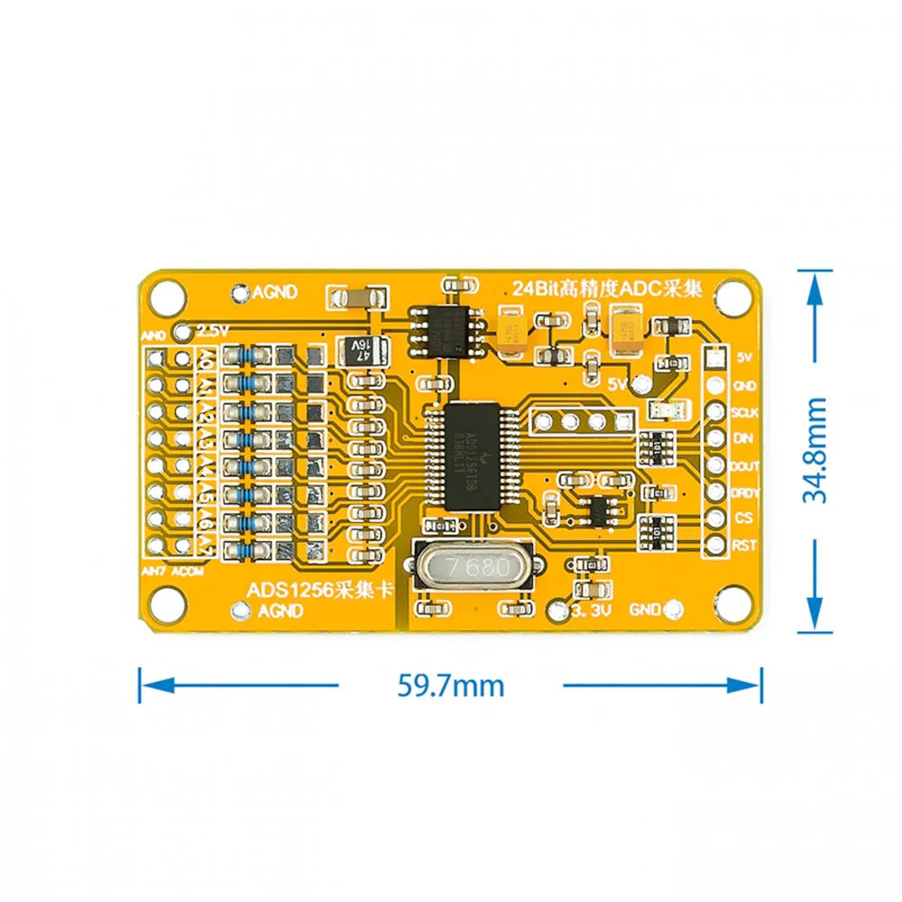 ADS1256 24 Bits 8 Channel ADR03 ADC/AD Data Acquisition Module