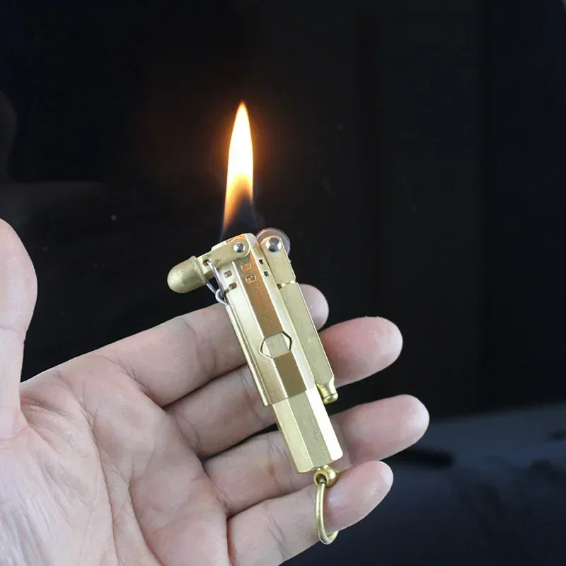 Retro Unusual Petrol Lighter Windbreaker Smoking Accessories Kero sene Windproof Grinding Wheel Flint Lighter Men's Gift