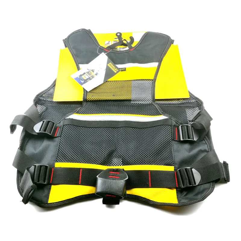 Stanley Fatmax FMST530201 Multi Pocket Tool Vest Holder Reflective Safety Strip Adjustable Strap Workwear Storage vest for tools