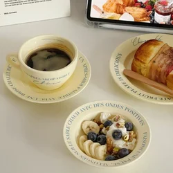 Coffee Mugs Ceramic Milk Tableware Tea Tools Cute Ins Korean Style Oatmeal Breakfast Drink Juice Tea Cup and Saucer Sets