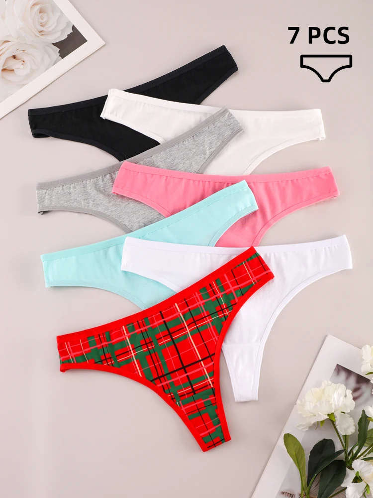 

ALDOLA 7PCS/Set Women's Cotton Thongs Sexy Comfy Breathable Panties Comfortable Lingerie