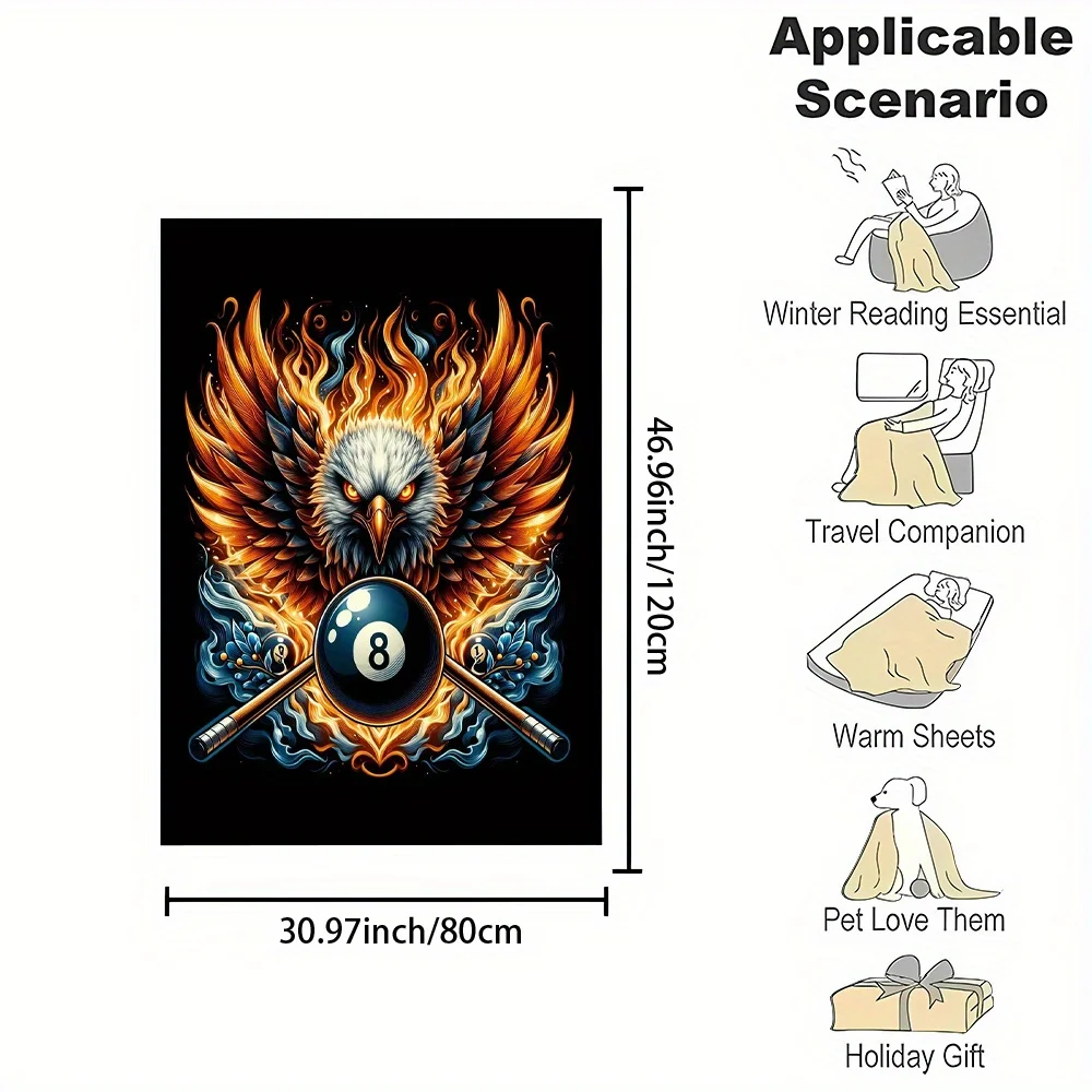 Dramatic Gothic Eagle Fire Throw Blanket Fleece Decor Sofa Couch Witchy Occult Mysterious Gift for Home Art Poster