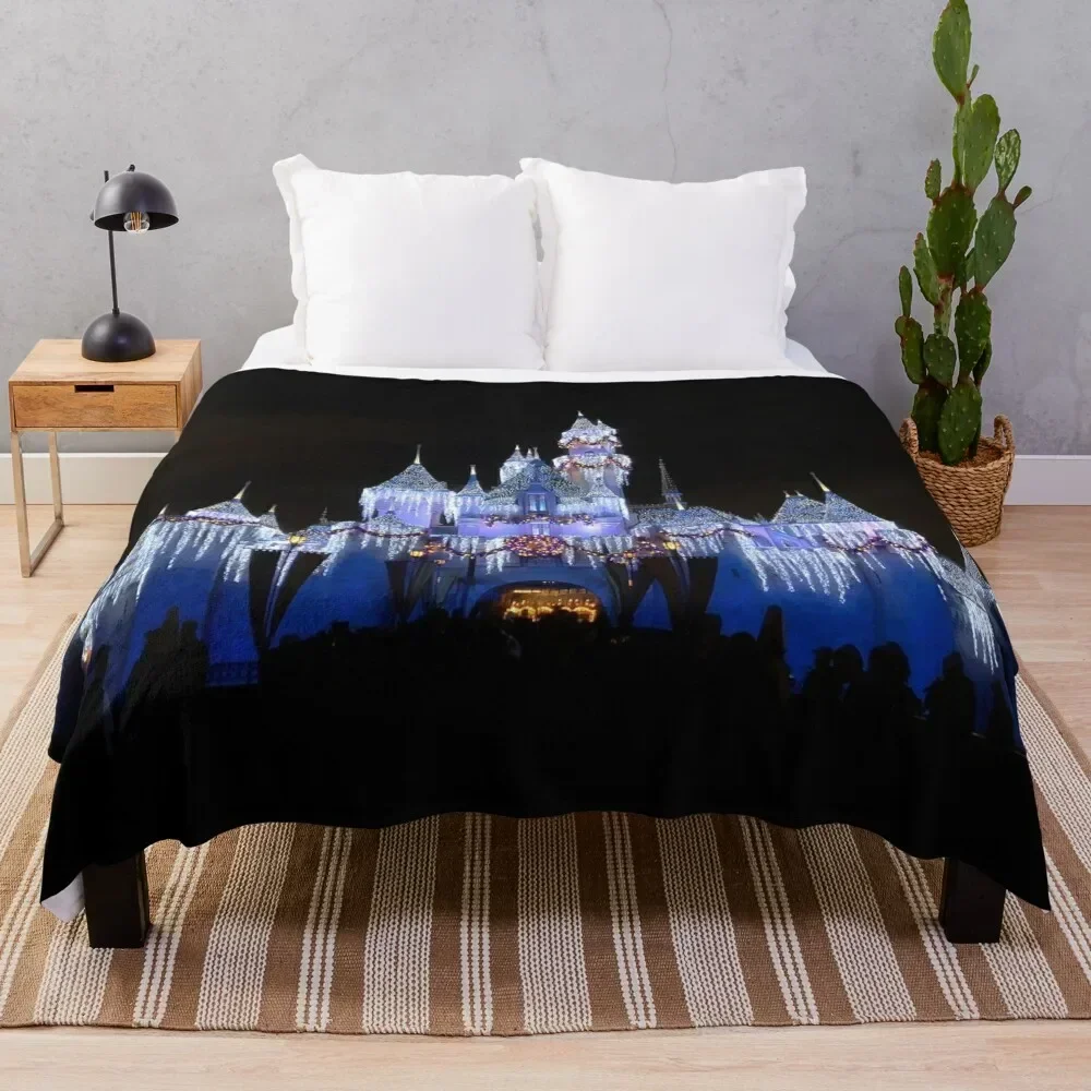 Christmas Castle - Photograph of Holiday Magic Throw Blanket anime Soft Big Hairy Retros Blankets