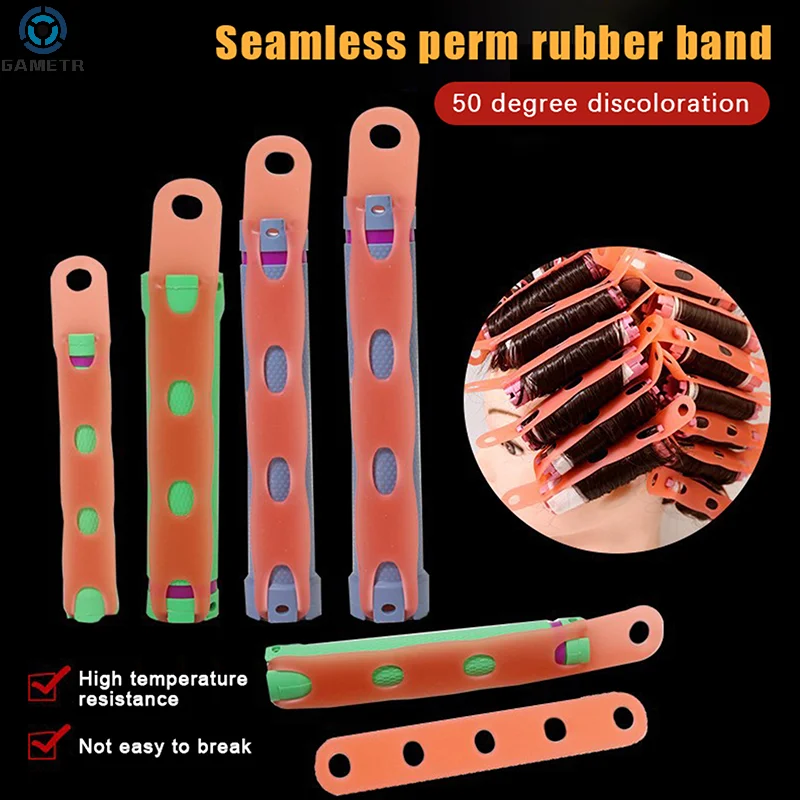 Hair Care Orange - 10pcs Silicone Hair Care Strips Orange/Purple