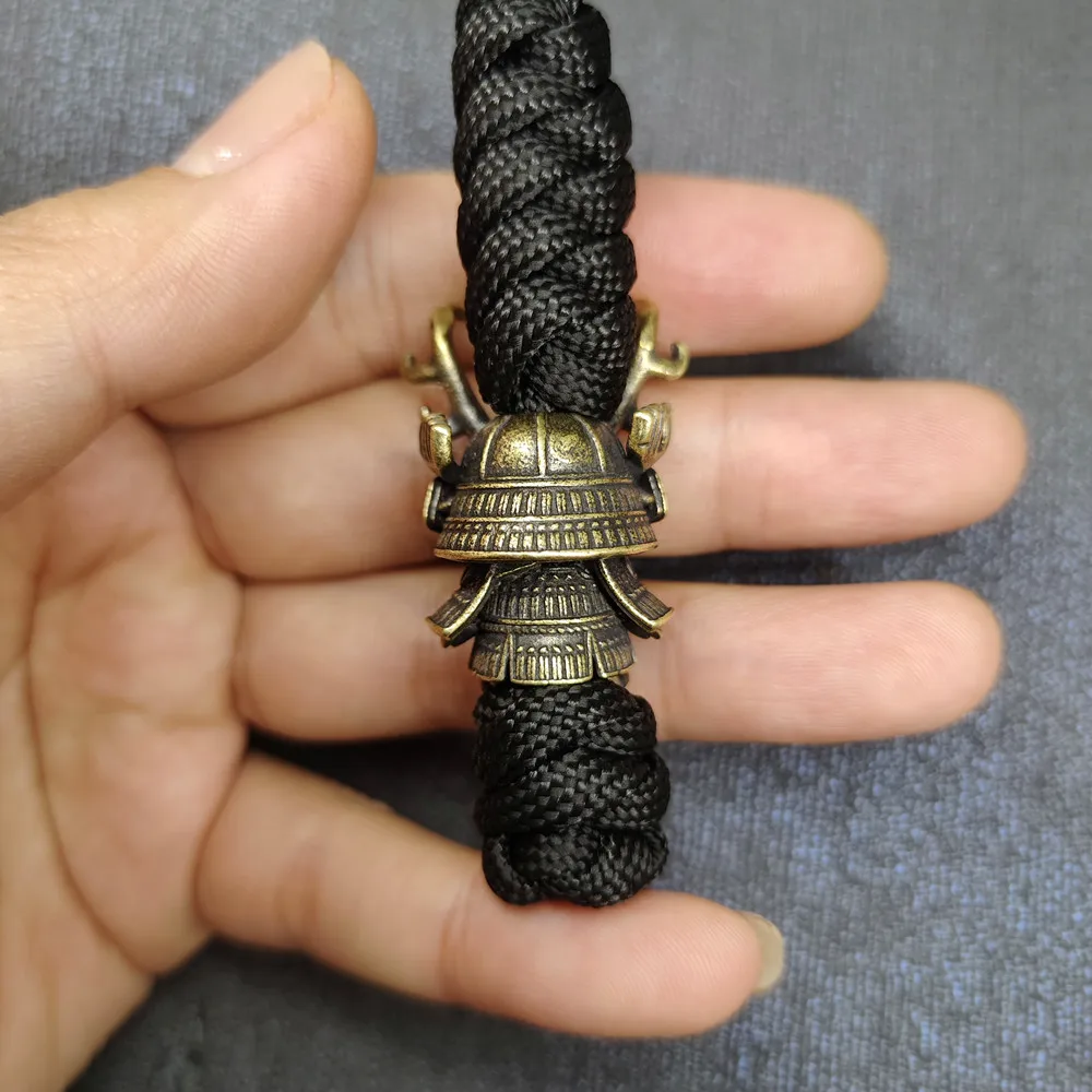 Vintage Hand-knitted Lanyard Keychain Biker helmet Pendant Paracord Rope weave Accessories Bag Hanging Handmade Car Keyring