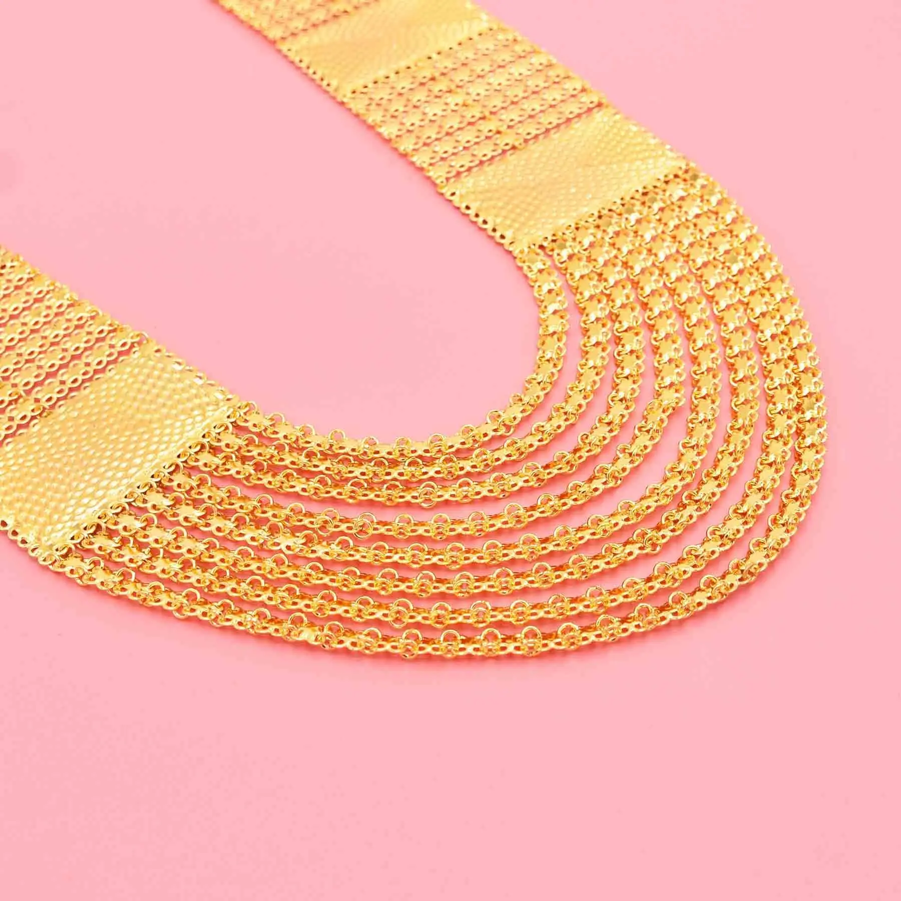 Fashion Multi-layer Drop Golden Color Alloy Punk Necklace for Women Men Party Travel Jewelry Accessories Long Tassel Necklace