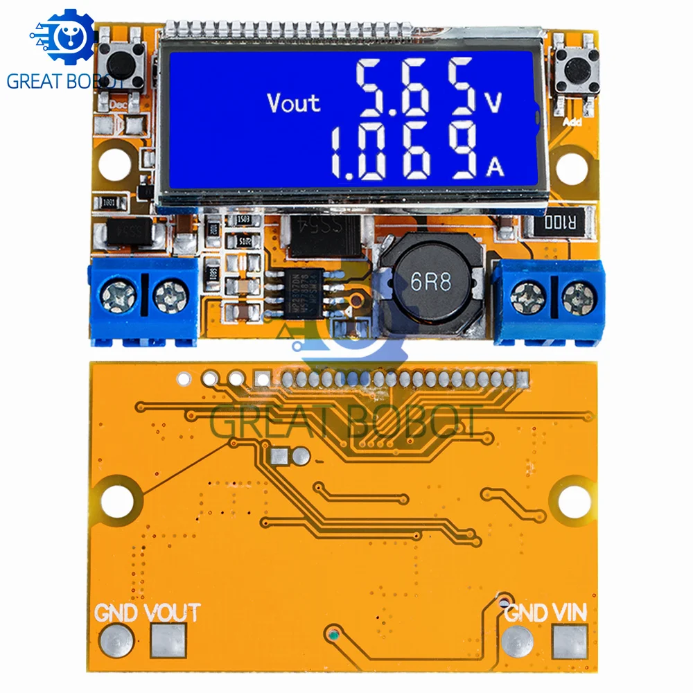 BS Dual Display DC DC 5-23V To 0-16.5V 3A Max Step Down Power Supply Buck Converter Adjustable LCD Step-down Voltage Regulator