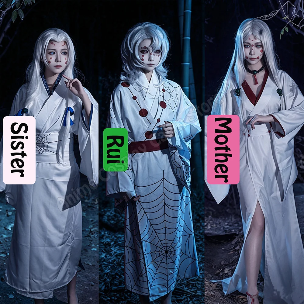 Spider Rui Mother Sister Cosplay Costume Anime Rui Cosplay Demon Kimesu Cosplay Kimono Wig Sticker Women Halloween Costumes