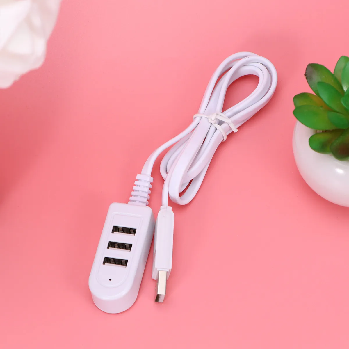 3USB Multi-Function Hub 1.2m White Compact Desktop Notebook High-Speed Data Transmission Offline Charging Multi-Port 3A Charger