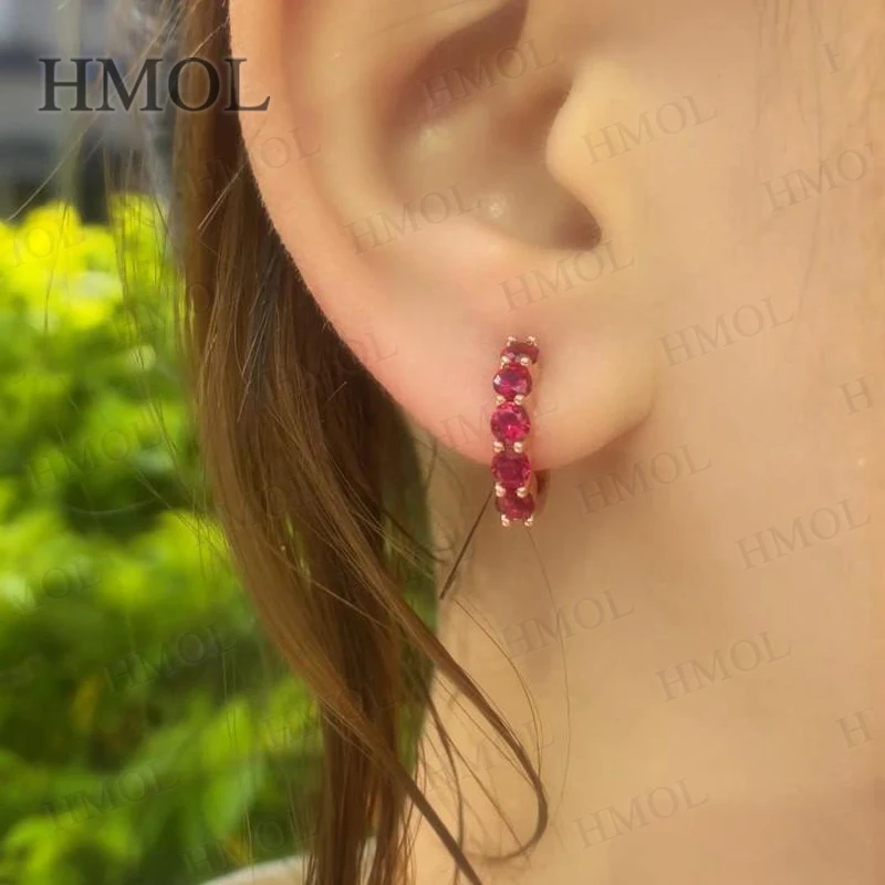 1CT Customize Earrings Moissanite Lab Grown Emerald/Ruby/Sapphire 925 Silver Hypoallergenic Factory Direct Sales for Women Gift - view 5