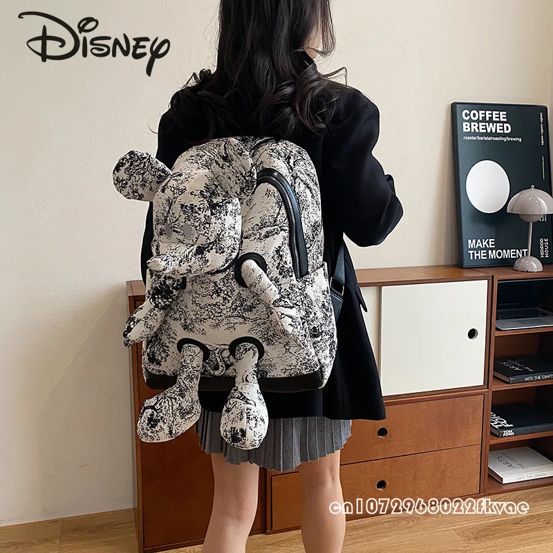 Disney-mochila de Mickey para hombre y mujer, con dibujos animados de gran capacidad morral, de alta calidad, a la moda, para estudiantes, novedad