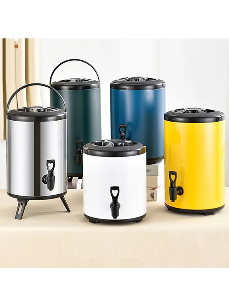 Milk tea bucket insulation bucket commercial stall milk tea shop tea ice bucket large capacity boiling  stainless steel soy