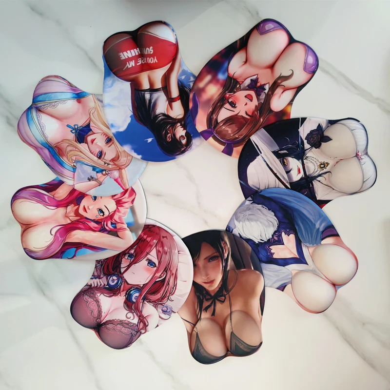 League of Legends KDA Akali 3D Mouse Pad Sexy Big Breast Gaming Anime Cute Manga Pad with Wrist Oppai Silicone Gel Boob Mat